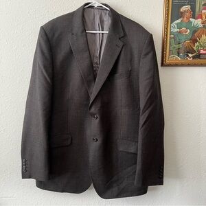 Gray wool sport coat MARKS & SPENCER luxury 46 Long two button blazer jacket